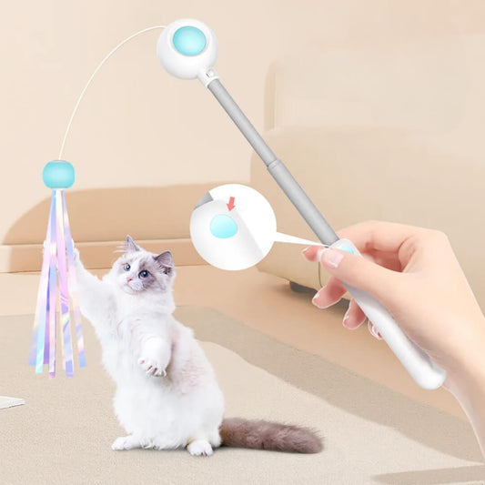 Canne à Chat Rétractable 3-en-1 avec Laser